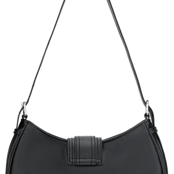 Women Shoulder Bag Vegan Leather Crescent Hobo Purse Underarm Tote - Picture 4 of 7